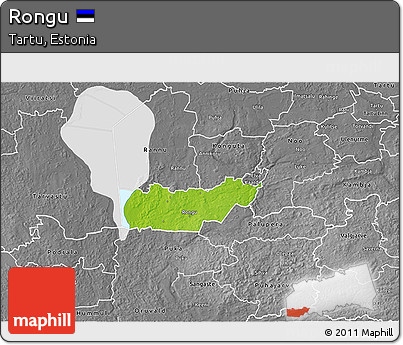 Physical 3D Map of Rongu, desaturated