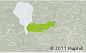 Physical 3D Map of Rongu, lighten, semi-desaturated
