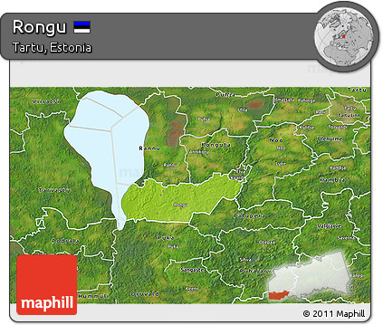 Physical 3D Map of Rongu, satellite outside