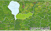 Physical 3D Map of Rongu, satellite outside