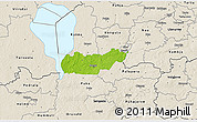 Physical 3D Map of Rongu, shaded relief outside