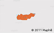 Political 3D Map of Rongu, single color outside