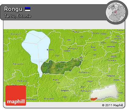 Satellite 3D Map of Rongu, physical outside