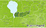 Satellite 3D Map of Rongu, physical outside