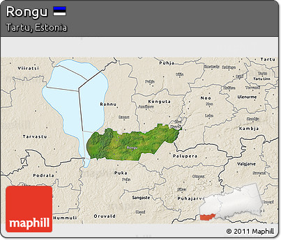 Satellite 3D Map of Rongu, shaded relief outside