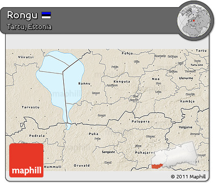 Shaded Relief 3D Map of Rongu