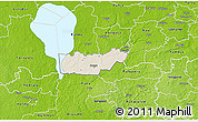 Shaded Relief 3D Map of Rongu, physical outside