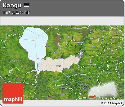 Shaded Relief 3D Map of Rongu, satellite outside