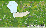 Shaded Relief 3D Map of Rongu, satellite outside