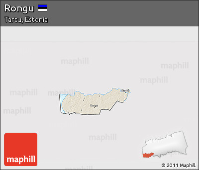 Shaded Relief 3D Map of Rongu, single color outside