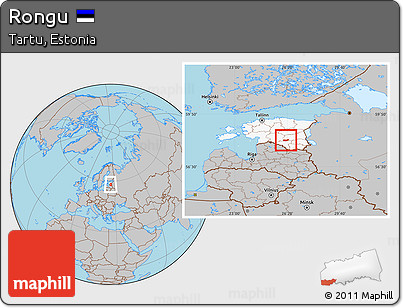 Gray Location Map of Rongu, highlighted country