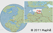Savanna Style Location Map of Rongu, highlighted country, highlighted parent region, hill shading