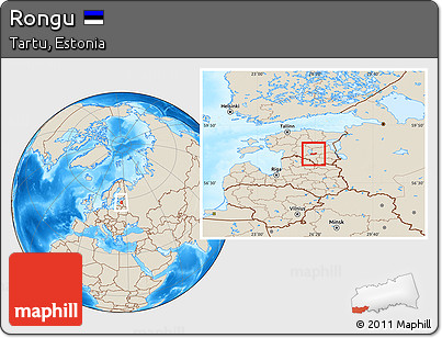 Shaded Relief Location Map of Rongu