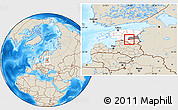 Shaded Relief Location Map of Rongu, highlighted country, highlighted parent region