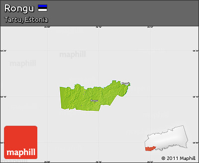 Physical Map of Rongu, single color outside
