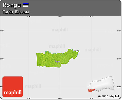 Physical Map of Rongu, single color outside
