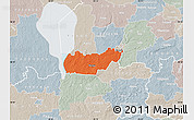 Political Map of Rongu, lighten, semi-desaturated
