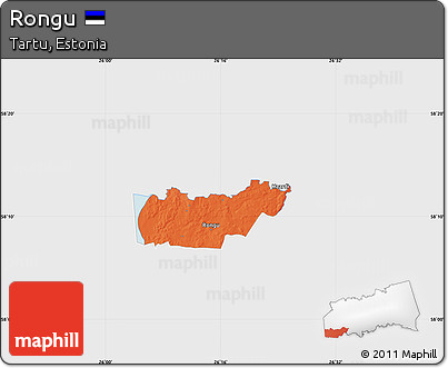 Political Map of Rongu, single color outside