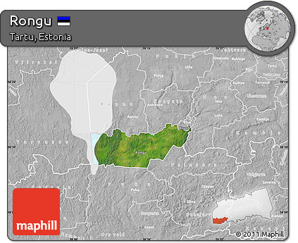 Satellite Map of Rongu, lighten, desaturated
