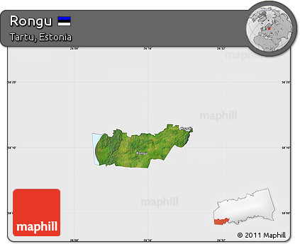 Satellite Map of Rongu, single color outside