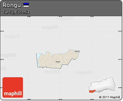 Shaded Relief Map of Rongu, single color outside
