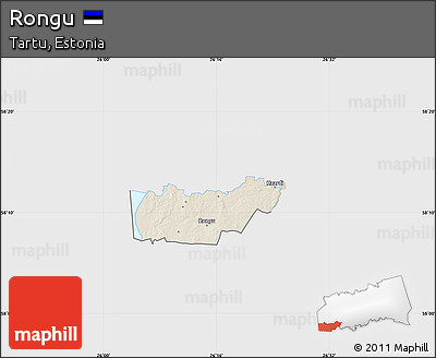 Shaded Relief Map of Rongu, single color outside