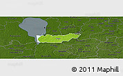 Physical Panoramic Map of Rongu, darken