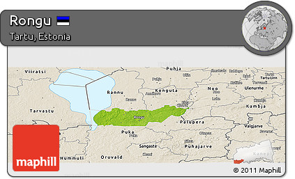 Physical Panoramic Map of Rongu, shaded relief outside