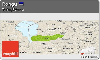 Physical Panoramic Map of Rongu, shaded relief outside