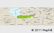 Physical Panoramic Map of Rongu, shaded relief outside