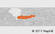 Political Panoramic Map of Rongu, lighten, desaturated
