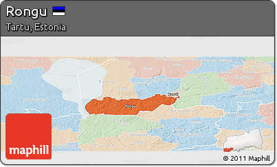 Political Panoramic Map of Rongu, lighten