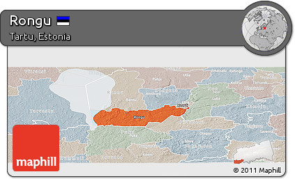 Political Panoramic Map of Rongu, lighten, semi-desaturated