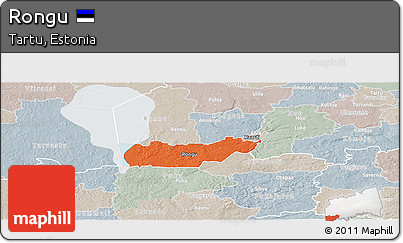 Political Panoramic Map of Rongu, lighten, semi-desaturated