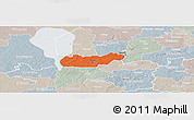 Political Panoramic Map of Rongu, lighten, semi-desaturated