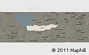 Shaded Relief Panoramic Map of Rongu, darken