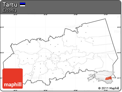 Blank Simple Map of Tartu, cropped outside, no labels