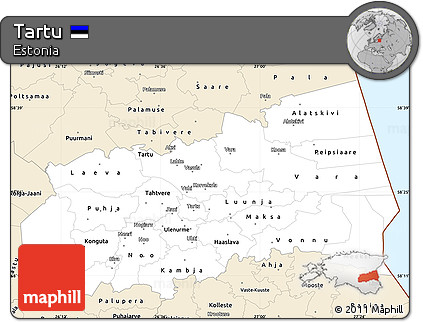 Classic Style Simple Map of Tartu
