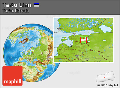 Physical Location Map of Tartu Linn, highlighted parent region
