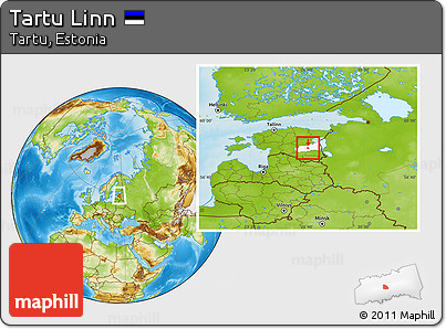 Physical Location Map of Tartu Linn, highlighted parent region