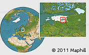 Satellite Location Map of Tartu Linn, highlighted country, highlighted parent region