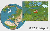 Satellite Location Map of Tartu Linn, highlighted parent region