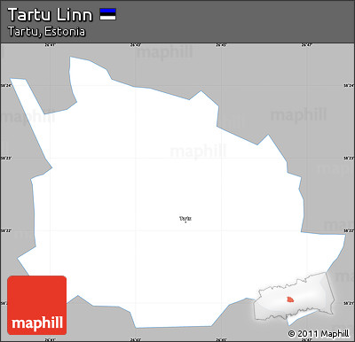 Gray Simple Map of Tartu Linn, single color outside