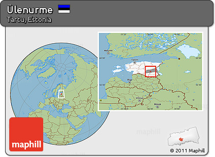 Savanna Style Location Map of Ülenurme, highlighted country, highlighted parent region
