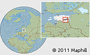 Savanna Style Location Map of Ülenurme, highlighted country, highlighted parent region, hill shading