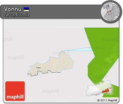 Shaded Relief 3D Map of Vonnu, single color outside