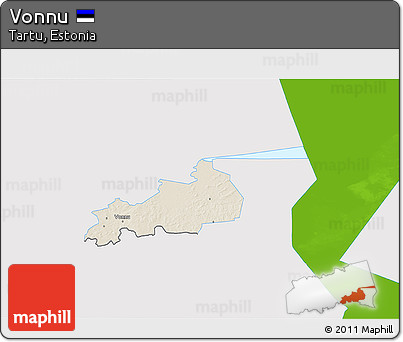 Shaded Relief 3D Map of Vonnu, single color outside