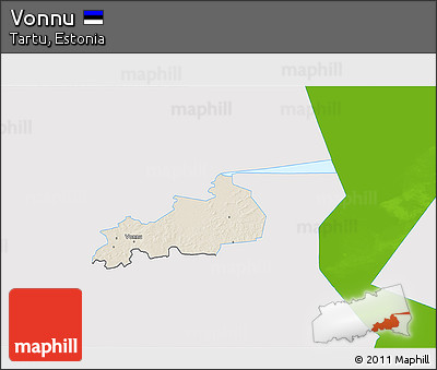 Shaded Relief 3D Map of Vonnu, single color outside