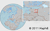Gray Location Map of Vonnu, highlighted parent region, hill shading