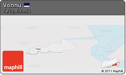 Silver Style Panoramic Map of Vonnu, single color outside